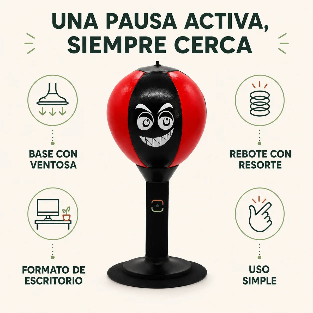 Características del saco de boxeo de escritorio Zenta Reset