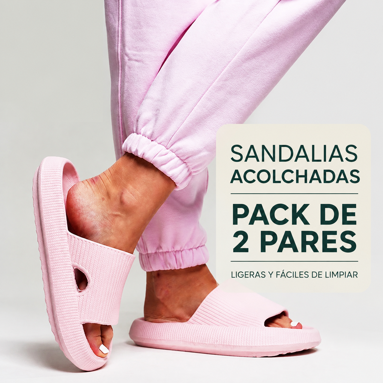 Sandalias acolchadas, pack de dos pares