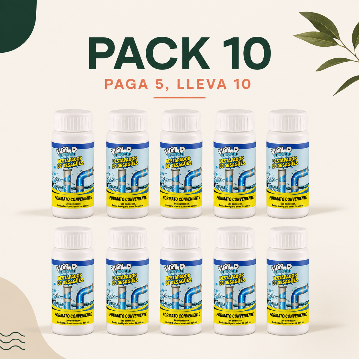 Pack 10 WildTornado Pro — paga 5 y lleva 10