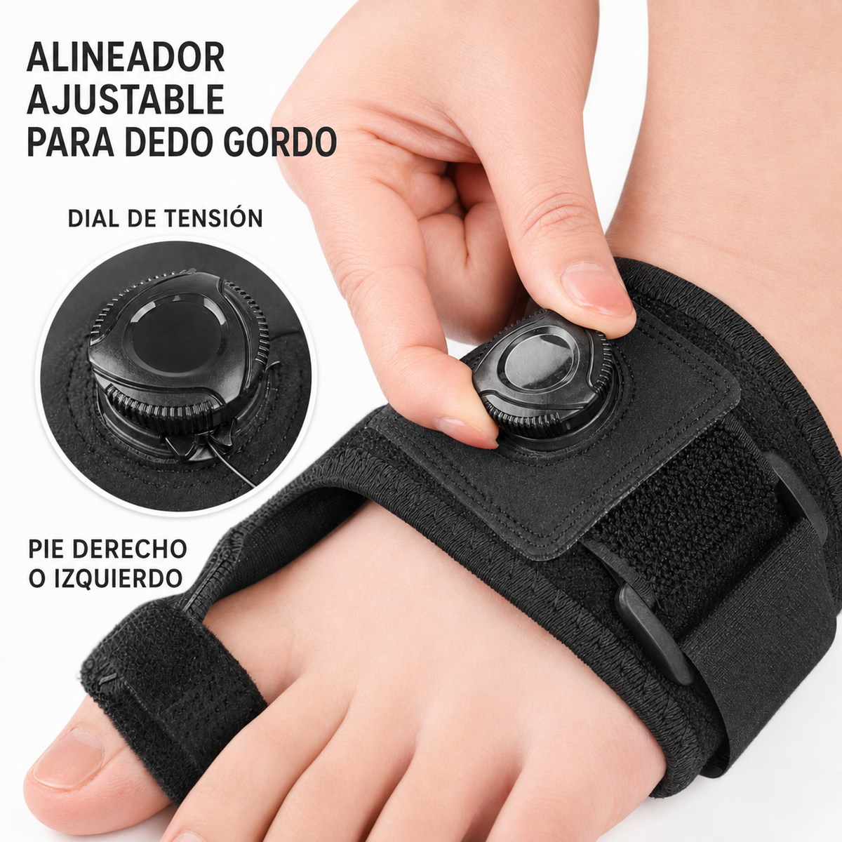 Alineador ajustable para dedo gordo