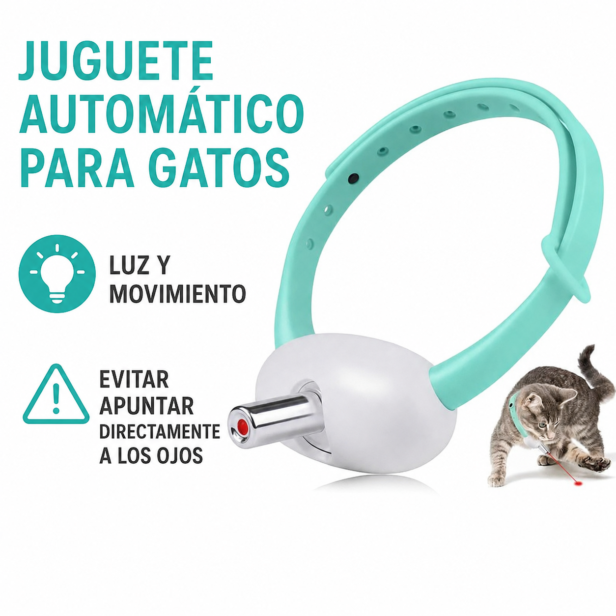Juguete automático con luz para gatos