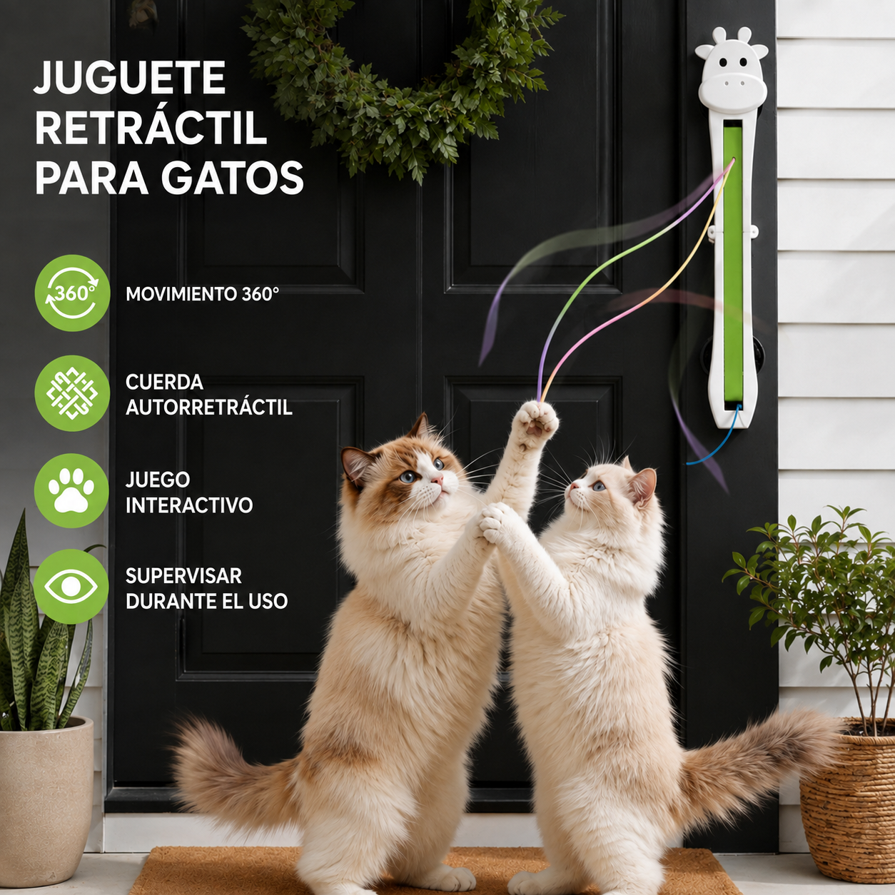Juguete retráctil de cuerda para gatos