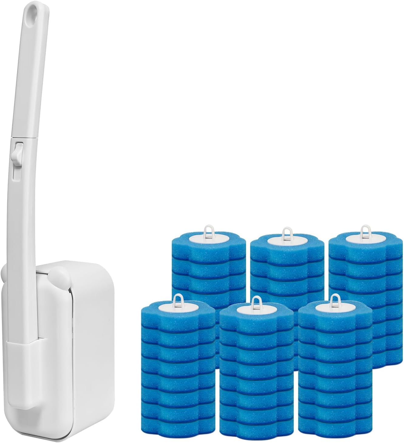 Cepillo desechable para inodoro con soporte y 48 recargas