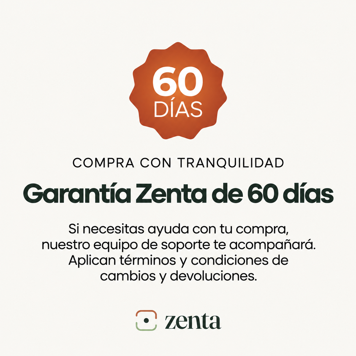 Garantía Zenta de 60 días