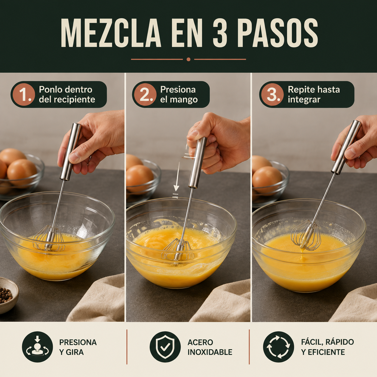 Cómo usar el batidor semiautomático Zenta Giro