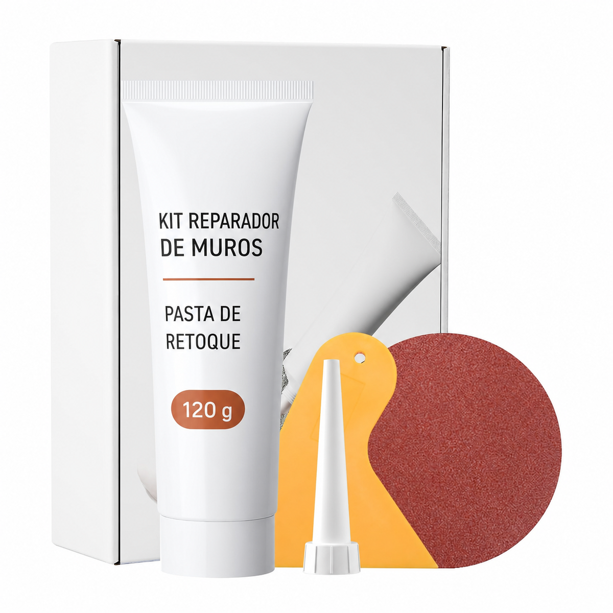 Kit reparador de muros con pasta de retoque de 120 gramos y accesorios