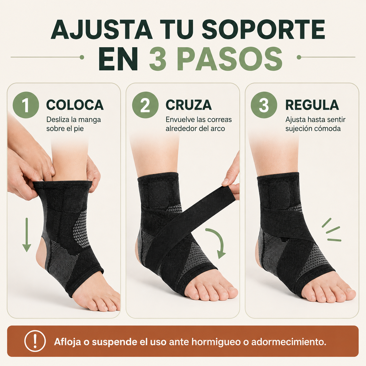 Cómo ajustar las mangas para pie Zenta Paso
