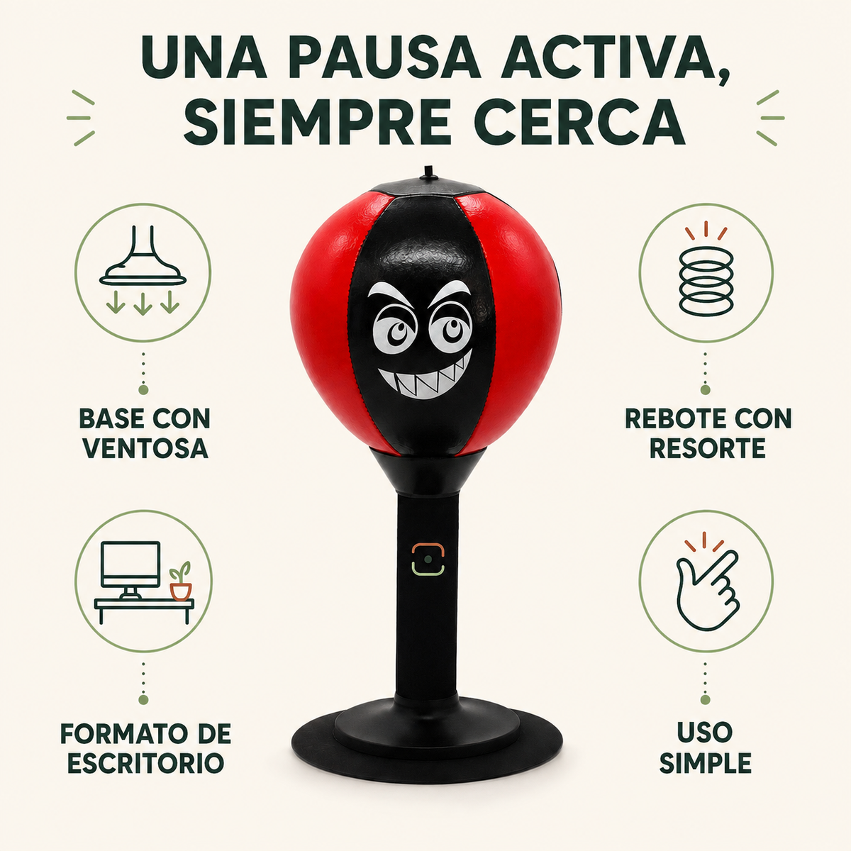 Características del saco de boxeo de escritorio Zenta Reset