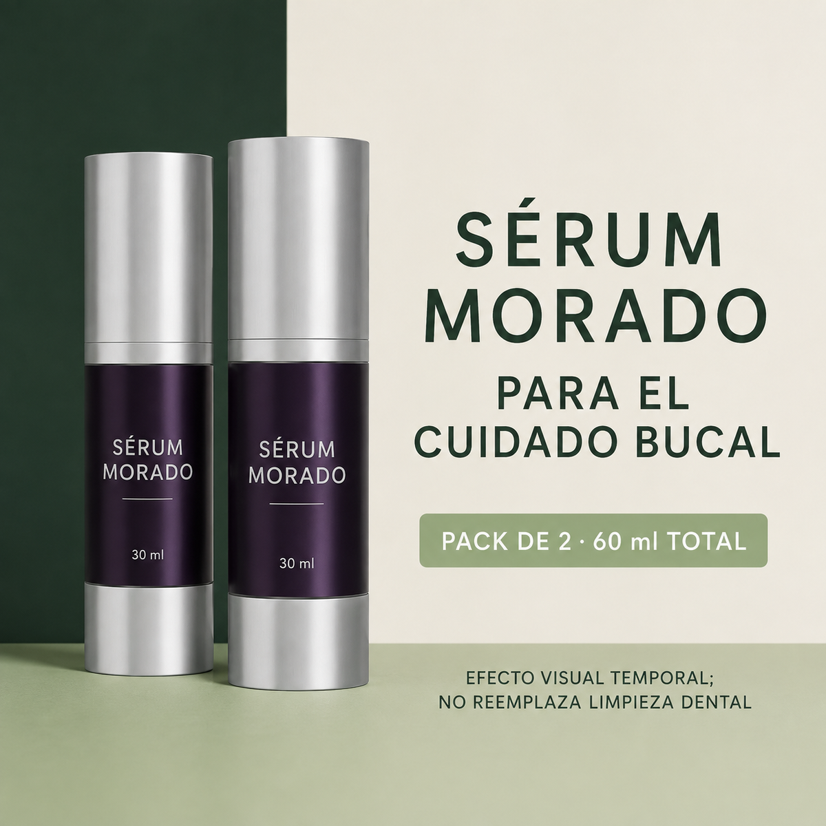 Sérum morado para cuidado bucal, presentación de 30 ml